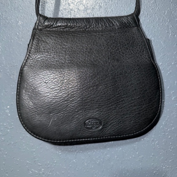 Fossil Handbags - Vintage Fossil Black Leather Crossbody Bag